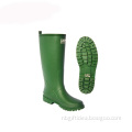 Green Pure Rubber Rain Boot with Label